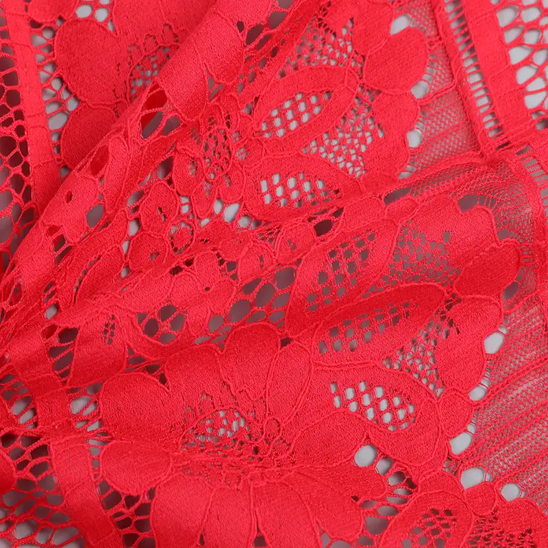 China Fabric for Shirt,Blouse,Skirt,Skirt  Lace Knit Fabric Cotton Nylon red color buy from China wholesaler bulk order at wholesale price free worldwide shipping Alibaba