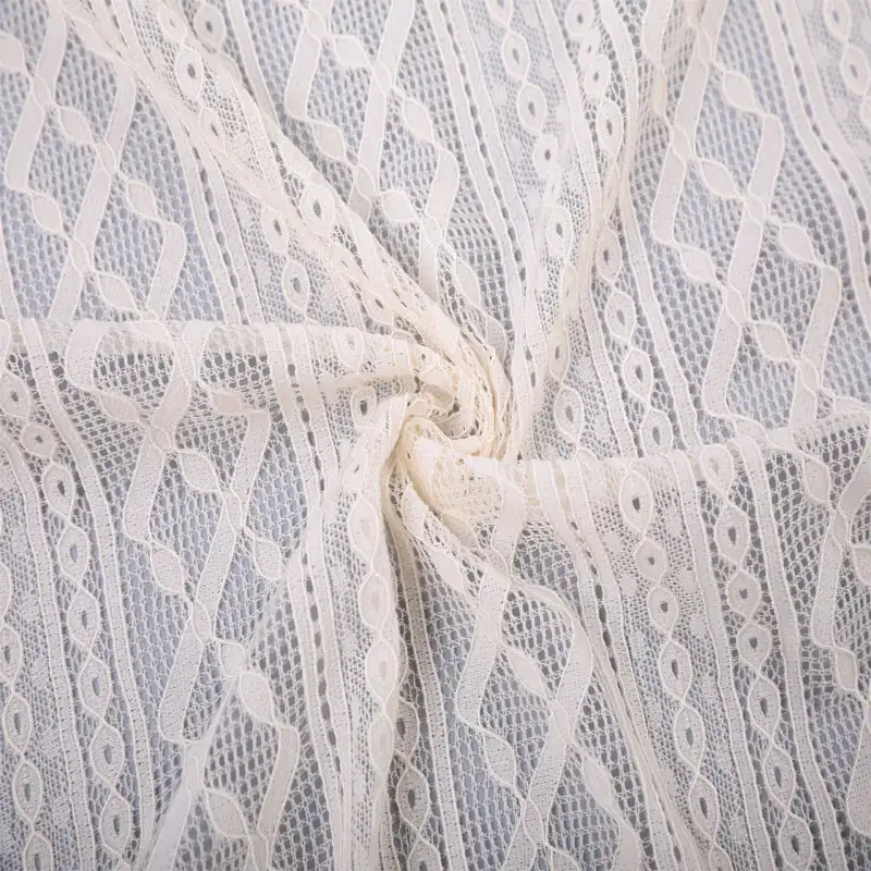 China Fabric for Blouse,Skirt,Skirt  Lace Knit Fabric Nylon Spandex white color buy from China wholesaler bulk order at wholesale price free worldwide shipping Alibaba