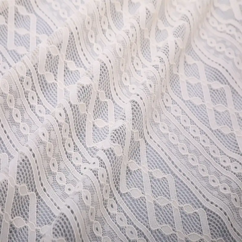 China Fabric for Blouse,Skirt,Skirt  Lace Knit Fabric Nylon Spandex white color buy from China wholesaler bulk order at wholesale price free worldwide shipping Alibaba