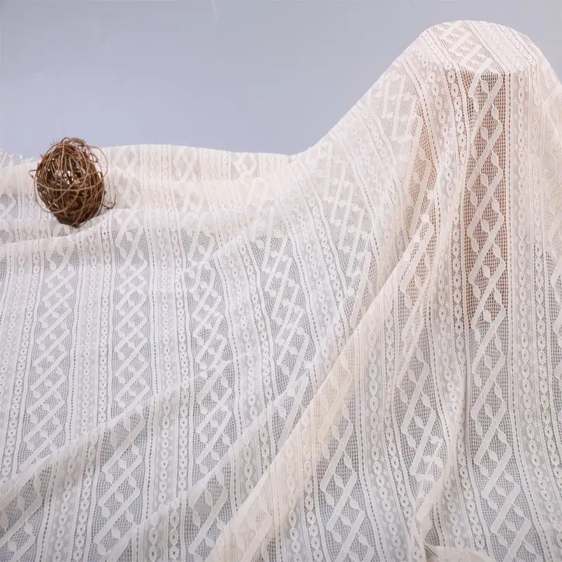 China Fabric for Blouse,Skirt,Skirt  Lace Knit Fabric Nylon Spandex white color buy from China wholesaler bulk order at wholesale price free worldwide shipping Alibaba