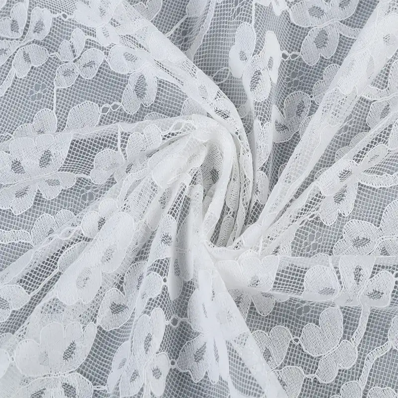 China Fabric for Blouse,T-shirt ,Skirt  Lace Knit Fabric Cotton Nylon Rayon white color buy from China wholesaler bulk order at wholesale price free worldwide shipping Alibaba