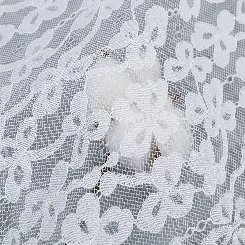 China Fabric for Blouse,T-shirt ,Skirt  Lace Knit Fabric Cotton Nylon Rayon white color buy from China wholesaler bulk order at wholesale price free worldwide shipping Alibaba