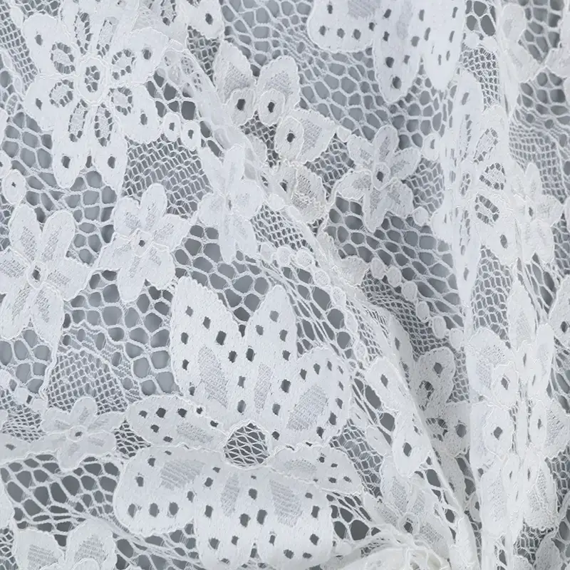 China Fabric for Blouse,Skirt,Skirt  Lace Knit Fabric Nylon Cotton Rayon white color buy from China wholesaler bulk order at wholesale price free worldwide shipping Alibaba