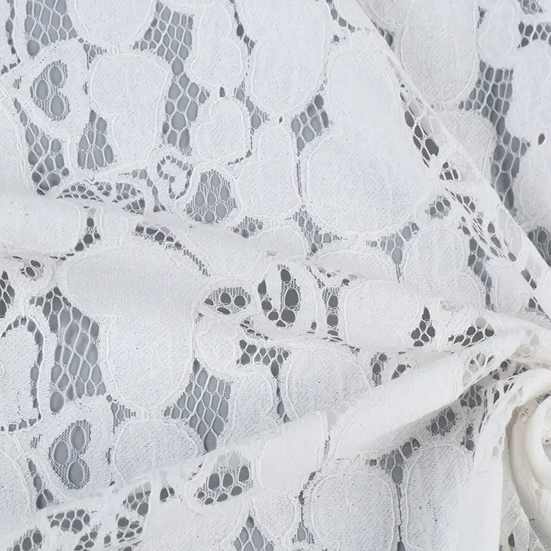 China Fabric for Shirt,T-Shirt,Blouse,Skirt  Lace Knit Fabric Nylon Cotton Rayon white color buy from China wholesaler bulk order at wholesale price free worldwide shipping Alibaba