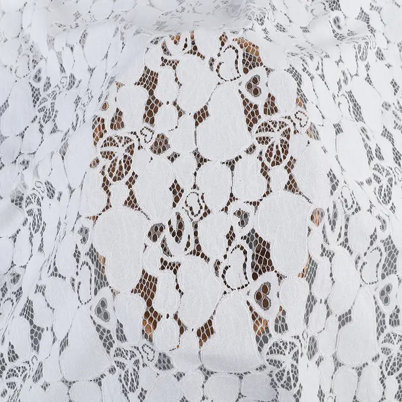 China Fabric for Shirt,T-Shirt,Blouse,Skirt  Lace Knit Fabric Nylon Cotton Rayon white color buy from China wholesaler bulk order at wholesale price free worldwide shipping Alibaba