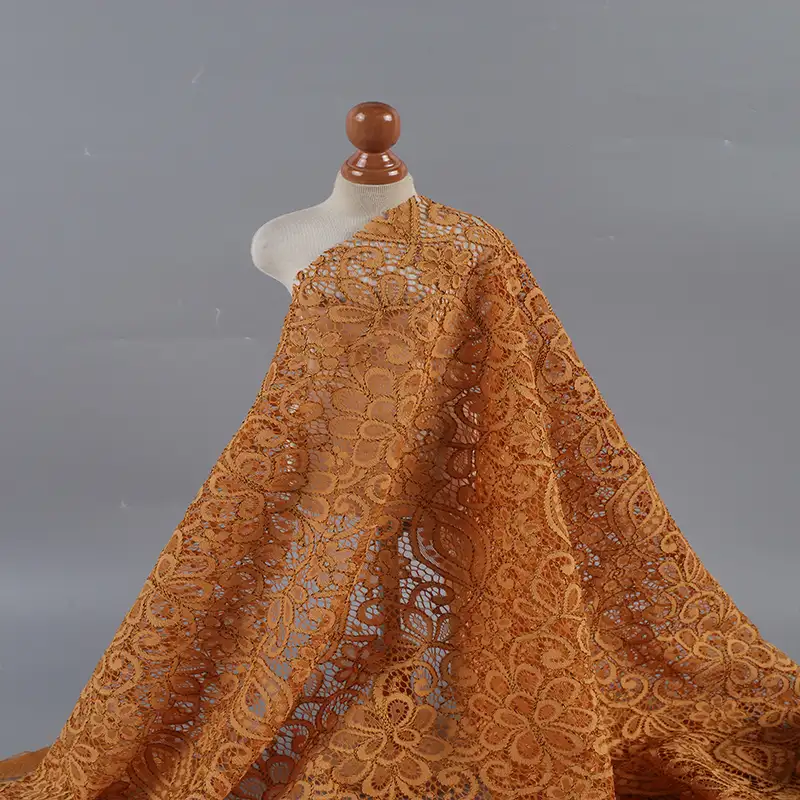 China Fabric for Blouse,Skirt,T-shirt ,Skirt  Lace Knit Fabric Cotton Nylon Rayon yellow color buy from China wholesaler bulk order at wholesale price free worldwide shipping Alibaba