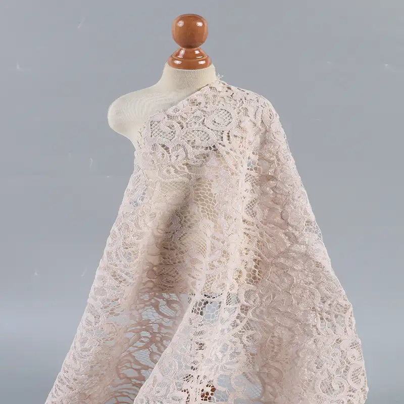 China Fabric for Blouse,Skirt,Skirt  Lace Knit Fabric Polyester Nylon Rayon pink color buy from China wholesaler bulk order at wholesale price free worldwide shipping Alibaba