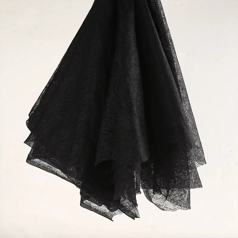 China Fabric for Shirt,T-Shirt,Blouse,Skirt Lace Knit Fabric Polyester black color buy from China wholesaler bulk order at wholesale price free worldwide shipping Alibaba