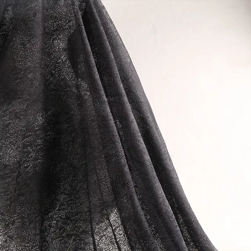 China Fabric for Shirt,T-Shirt,Blouse,Skirt Lace Knit Fabric Polyester black color buy from China wholesaler bulk order at wholesale price free worldwide shipping Alibaba