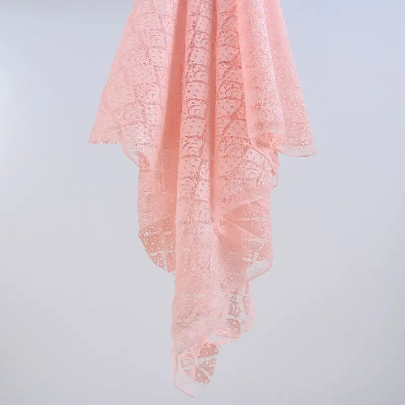 China Fabric for Shirt,Blouse,Skirt,Skirt  Lace Knit Fabric Nylon Spandex pink color buy from China wholesaler bulk order at wholesale price free worldwide shipping Alibaba