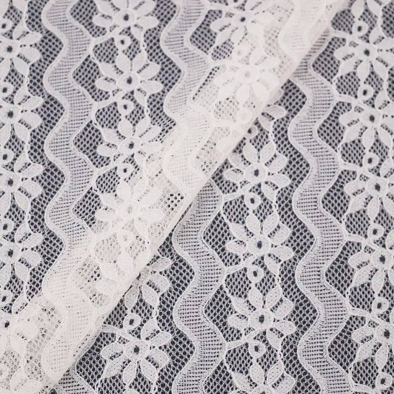 China Fabric for Shirt,Blouse,Skirt,Skirt  Lace Knit Fabric Nylon Spandex white color buy from China wholesaler bulk order at wholesale price free worldwide shipping Alibaba