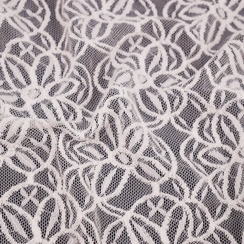 China Fabric for Shirt,Blouse,Skirt  Lace Knit Fabric Nylon Spandex white color buy from China wholesaler bulk order at wholesale price free worldwide shipping Alibaba