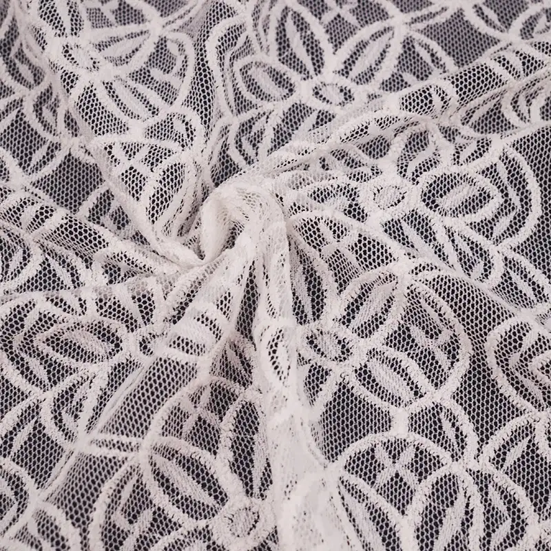 China Fabric for Shirt,Blouse,Skirt  Lace Knit Fabric Nylon Spandex white color buy from China wholesaler bulk order at wholesale price free worldwide shipping Alibaba