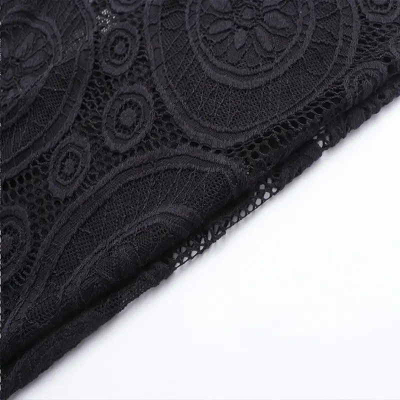 China Fabric for Shirt,Blouse,Skirt,Skirt  Lace Knit Fabric Nylon Spandex black color buy from China wholesaler bulk order at wholesale price free worldwide shipping Alibaba