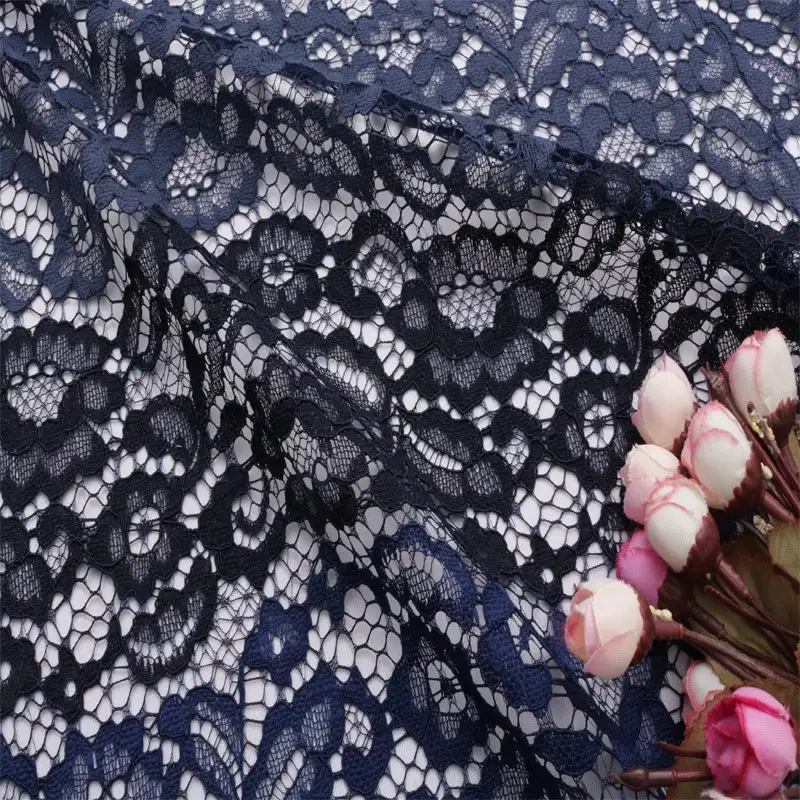 China Fabric for Shirt,Blouse,Skirt,Skirt  Lace Knit Fabric Polyester black color buy from China wholesaler bulk order at wholesale price free worldwide shipping Alibaba