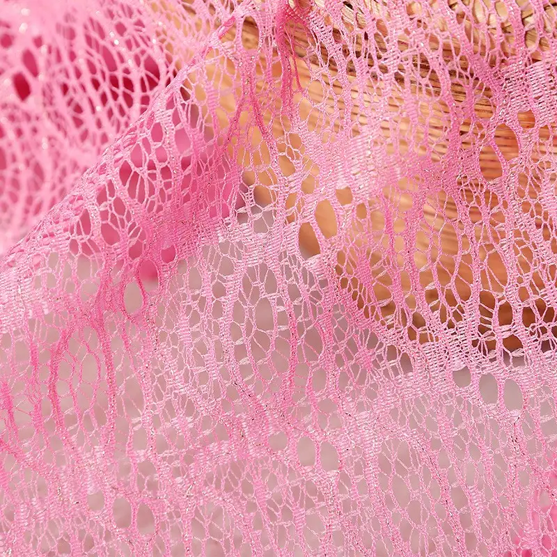 China Fabric for Shirt,T-Shirt,Blouse,Skirt,Skirt  Lace Knit Fabric Cotton Lurex pink color buy from China wholesaler bulk order at wholesale price free worldwide shipping Alibaba