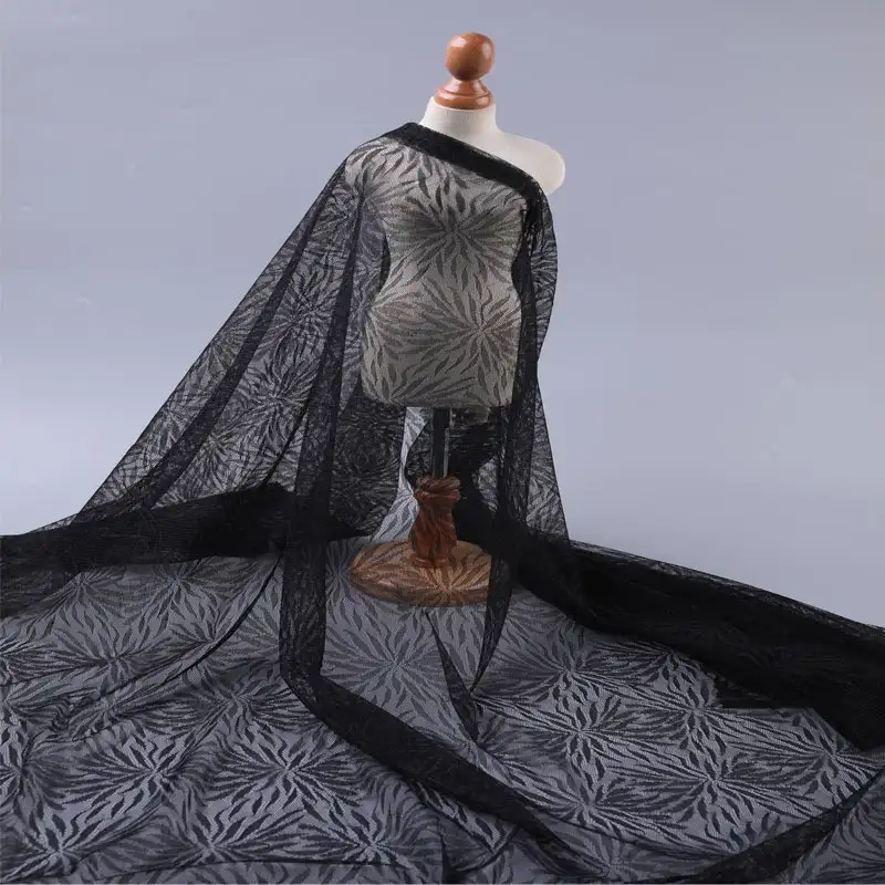 China Fabric for Shirt,T-Shirt,Blouse,Skirt  Lace Knit Fabric Nylon black color buy from China wholesaler bulk order at wholesale price free worldwide shipping Alibaba