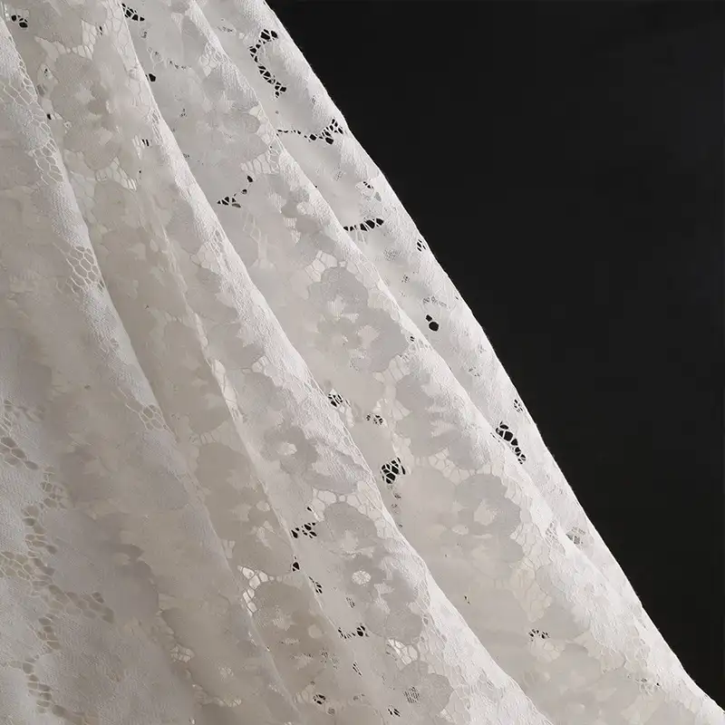 China Fabric for Shirt,Blouse,Skirt,Skirt  Lace Knit Fabric Cotton Nylon white color buy from China wholesaler bulk order at wholesale price free worldwide shipping Alibaba