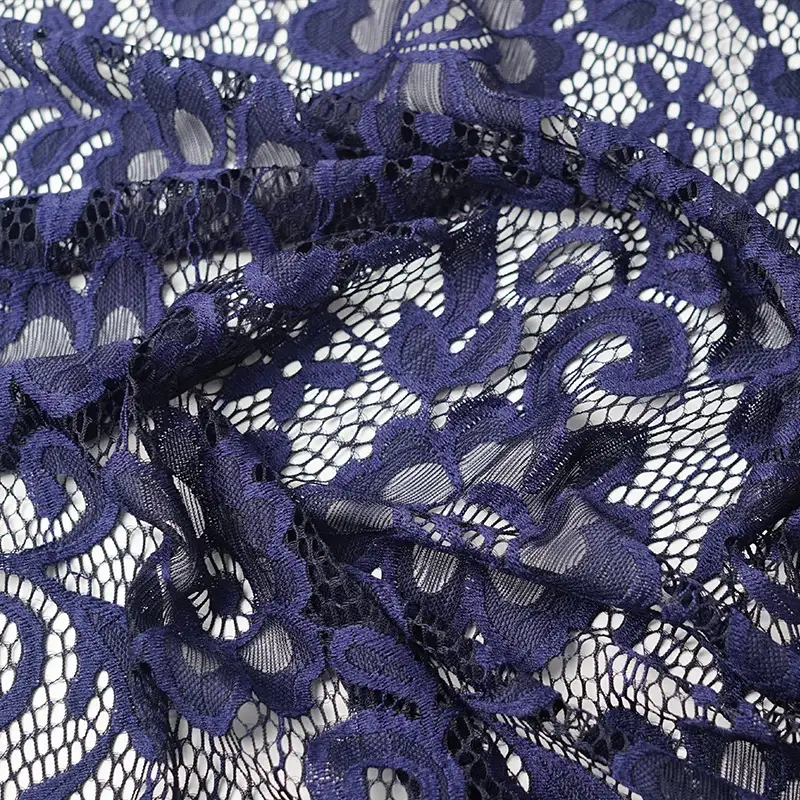 China Fabric for Blouse,Skirt,Skirt  Lace Knit Fabric Nylon Spandex blue color buy from China wholesaler bulk order at wholesale price free worldwide shipping Alibaba