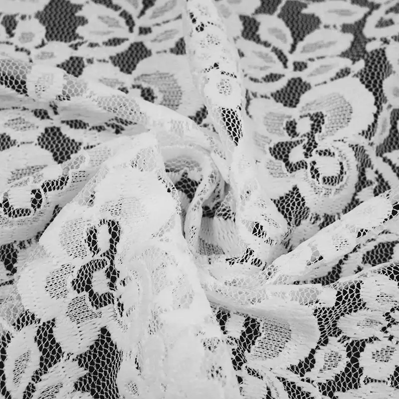 China Fabric for Polo Shirt,Blouse,Skirt,Skirt  Lace Knit Fabric Nylon Spandex white color buy from China wholesaler bulk order at wholesale price free worldwide shipping Alibaba