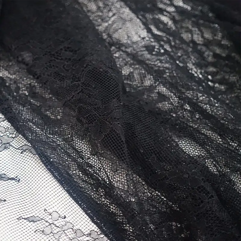 China Fabric for Blouse,Skirt,Skirt  Lace Knit Fabric Nylon black color buy from China wholesaler bulk order at wholesale price free worldwide shipping Alibaba