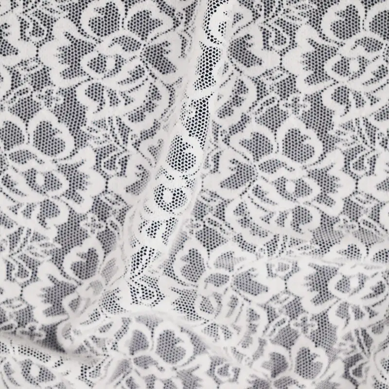 China Fabric for Shirt,Polo Shirt,Blouse,Shirt Half Sleeve Button ,Hoodie   Lace Knit Fabric Nylon Spandex white color buy from China wholesaler bulk order at wholesale price free worldwide shipping Alibaba