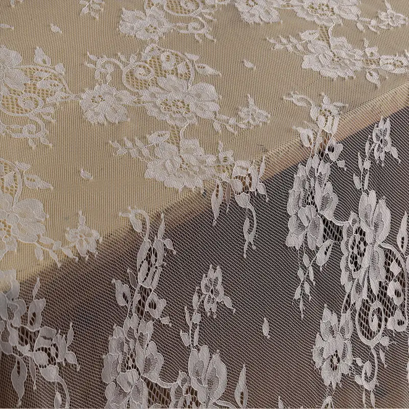 China Fabric for Shirt,Polo Shirt,Blouse,Shirt Long Sleeve Zipper ,Polo T-shirt ,Skirt  Lace Knit Fabric Nylon white color buy from China wholesaler bulk order at wholesale price free worldwide shipping Alibaba