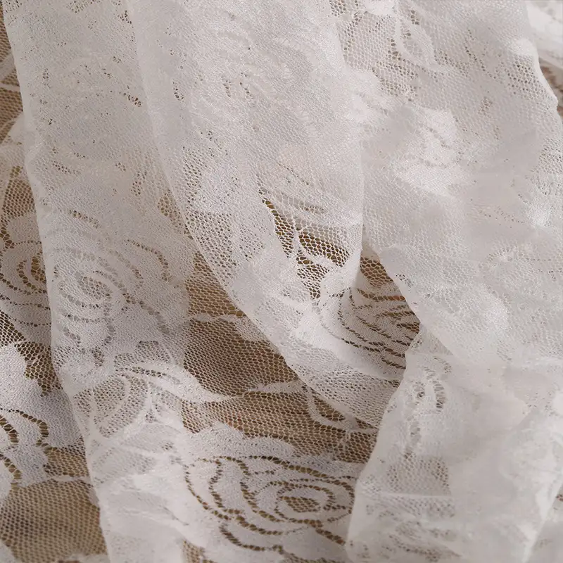 China Fabric for Shirt,Blouse,Skirt,Shirt Long Sleeve Zipper ,Polo T-shirt ,Skirt  Lace Knit Fabric Nylon Spandex white color buy from China wholesaler bulk order at wholesale price free worldwide shipping Alibaba