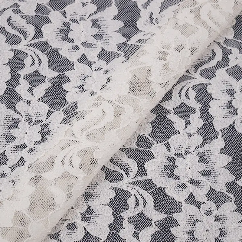 China Fabric for Shirt,Polo Shirt,Blouse,Shirt Long Sleeve Button ,Skirt  Lace Knit Fabric Nylon Spandex white color buy from China wholesaler bulk order at wholesale price free worldwide shipping Alibaba