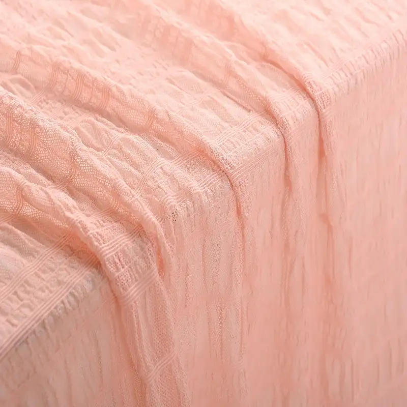 China Fabric for Shirt,Blouse,Shirt Long Sleeve Button ,Dresses (Cardigan Button) ,Skirt  Lace Knit Fabric Nylon Spandex pink color buy from China wholesaler bulk order at wholesale price free worldwide shipping Alibaba