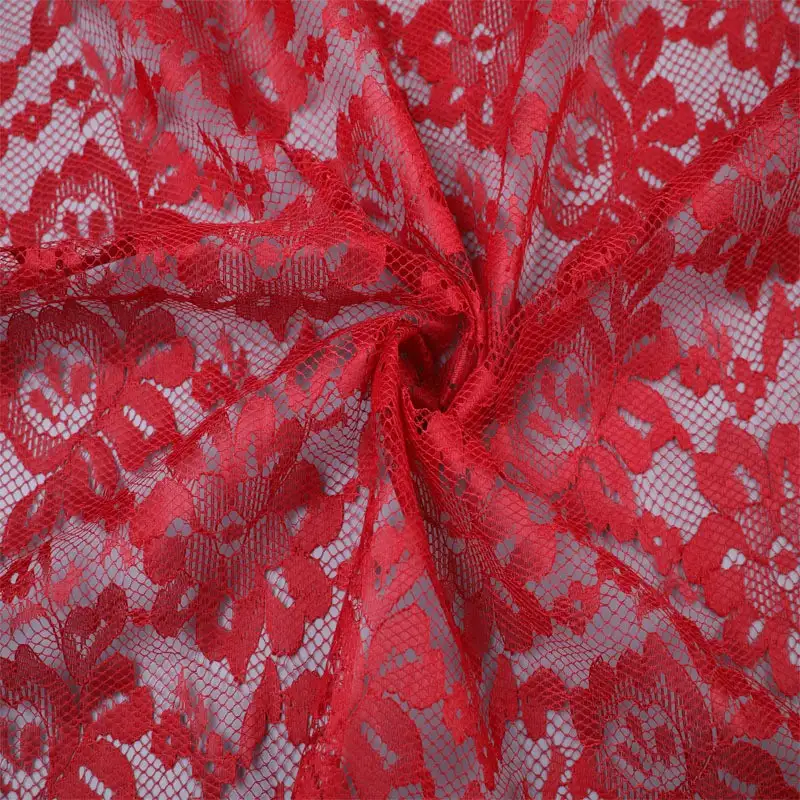China Fabric for Blouse,Skirt,Shirt Half Sleeve Button ,Skirt  Lace Knit Fabric Polyester red color buy from China wholesaler bulk order at wholesale price free worldwide shipping Alibaba