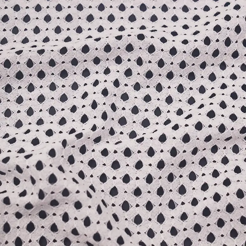 China Fabric for Blouse,Skirt,Shirt Long Sleeve Button ,Dresses (Pullover) ,Skirt  Lace Knit Fabric Cotton Nylon white color buy from China wholesaler bulk order at wholesale price free worldwide shipping Alibaba
