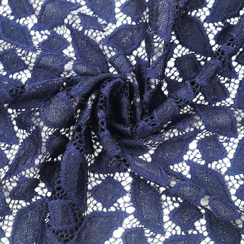 China Fabric for Blouse,Skirt,Shirt Long Sleeve Button ,Dresses (Cardigan Button) ,Skirt  Lace Knit Fabric Nylon Spandex blue color buy from China wholesaler bulk order at wholesale price free worldwide shipping Alibaba