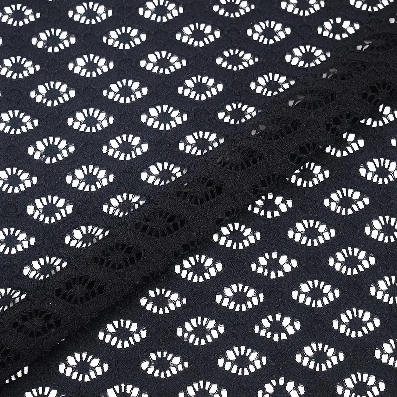 China Fabric for Blouse,Shirt Half Sleeve Button ,Dresses (Cardigan Open) ,Skirt  Lace Knit Fabric Nylon Spandex black color buy from China wholesaler bulk order at wholesale price free worldwide shipping Alibaba