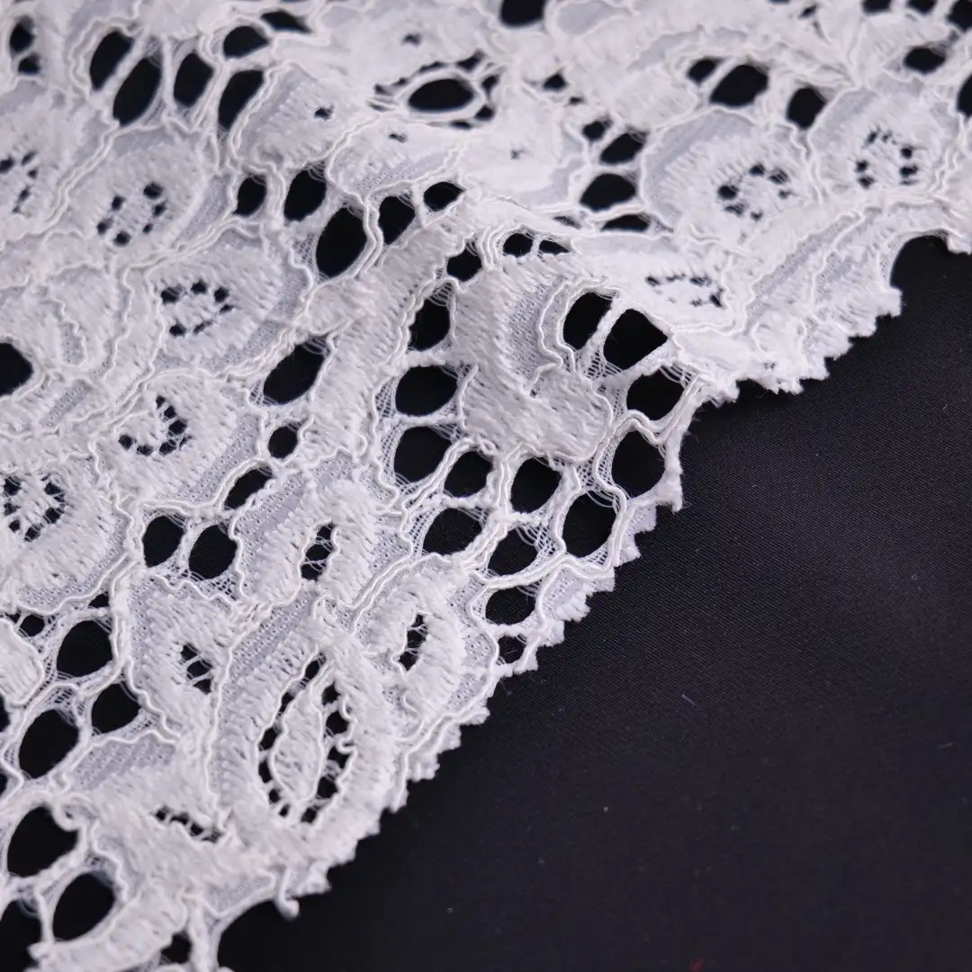 China Fabric for Blouse,Skirt,Shirt Long Sleeve Button ,Dresses (Cardigan Button) ,Skirt  Lace Knit Fabric Cotton Rayon white color buy from China wholesaler bulk order at wholesale price free worldwide shipping Alibaba
