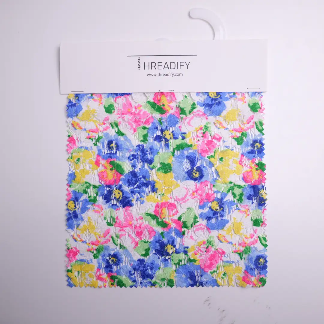 China Fabric for Blouse,Skirt,Shirt Long Sleeve Button ,Dresses (Cardigan Button) ,Skirt  Lace Knit Fabric Cotton Rayon blue color buy from China wholesaler bulk order at wholesale price free worldwide shipping Alibaba