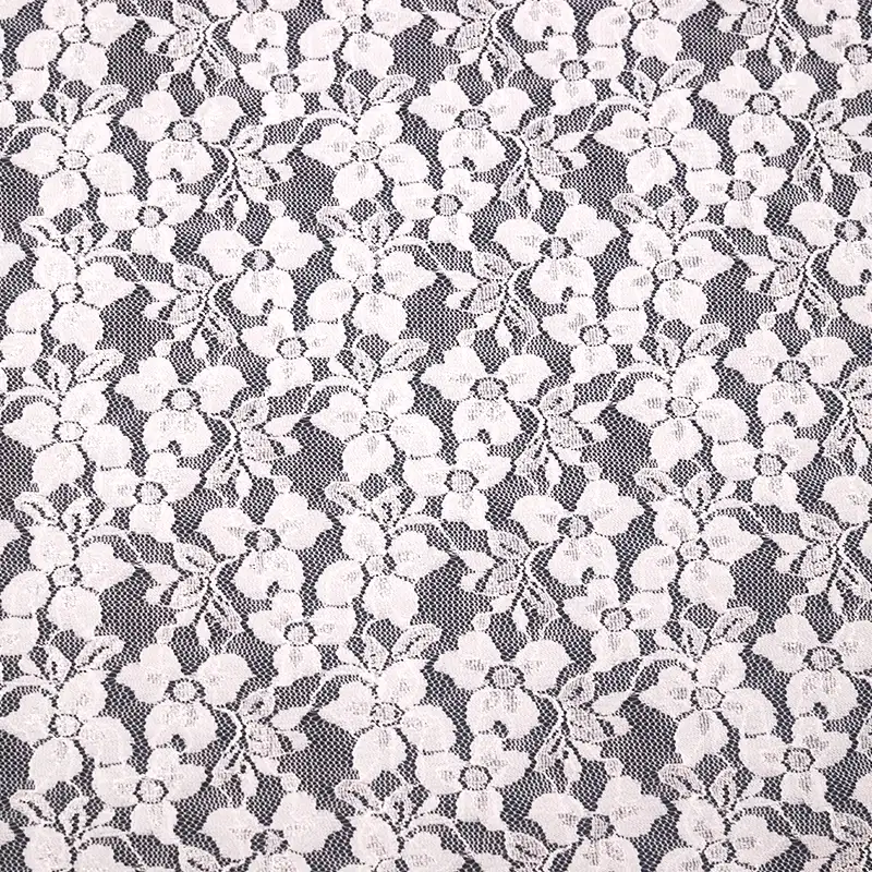 China Fabric for Blouse,Skirt,Shirt Long Sleeve Button ,Skirt  Lace Knit Fabric Nylon Spandex white color buy from China wholesaler bulk order at wholesale price free worldwide shipping Alibaba