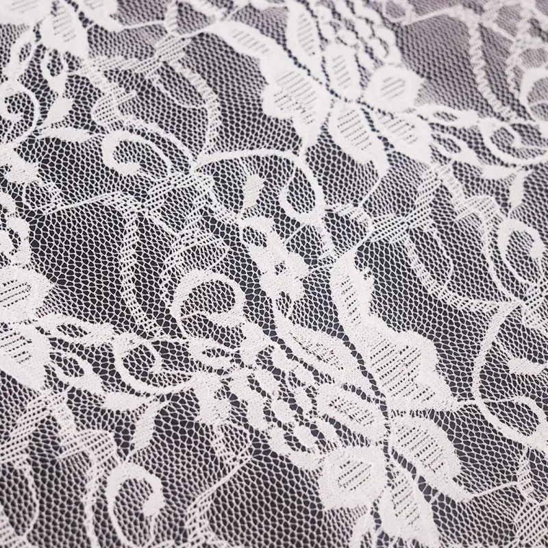 China Fabric for Blouse,Skirt,Shirt Half Sleeve Button ,Dresses (Cardigan Button) ,Skirt  Lace Knit Fabric Nylon Spandex white color buy from China wholesaler bulk order at wholesale price free worldwide shipping Alibaba