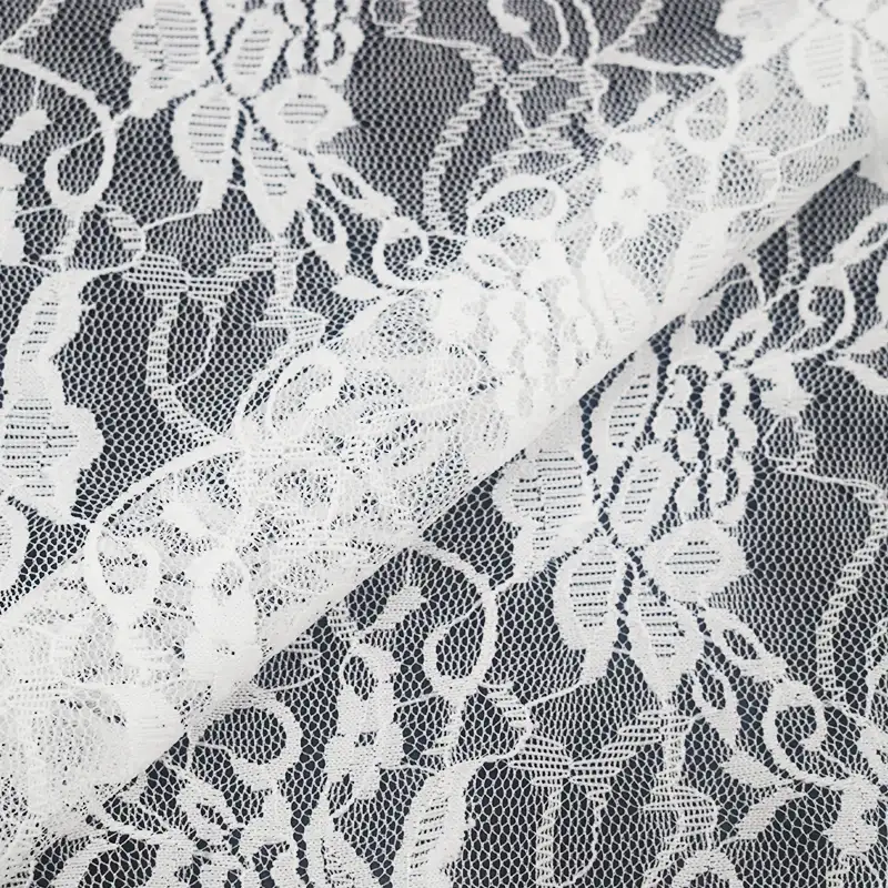 China Fabric for Blouse,Skirt,Shirt Half Sleeve Button ,Dresses (Cardigan Button) ,Skirt  Lace Knit Fabric Nylon Spandex white color buy from China wholesaler bulk order at wholesale price free worldwide shipping Alibaba