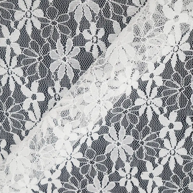 China Fabric for Blouse,Skirt,Shirt Long Sleeve Button ,Dresses (Pullover) ,Skirt  Lace Knit Fabric Nylon Spandex white color buy from China wholesaler bulk order at wholesale price free worldwide shipping Alibaba