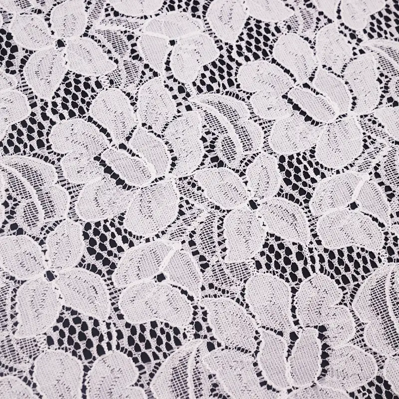 China Fabric for Blouse,Skirt,Shirt Long Sleeve Button ,Skirt  Lace Knit Fabric Nylon Spandex white color buy from China wholesaler bulk order at wholesale price free worldwide shipping Alibaba