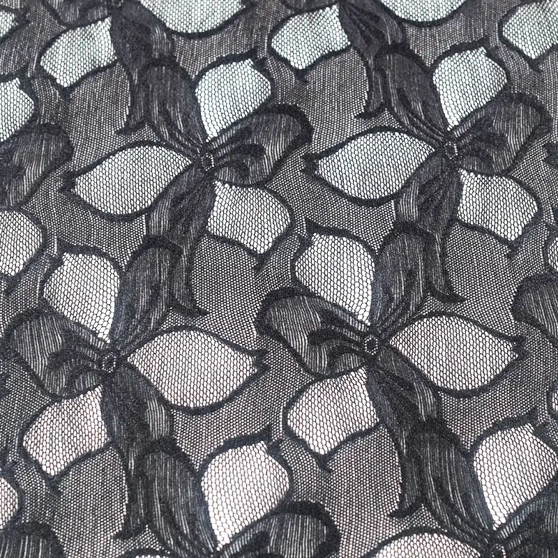 China Fabric for Blouse,Skirt,Shirt Long Sleeve Button ,Dresses (Pullover) ,Skirt  Lace Knit Fabric Nylon Spandex black color buy from China wholesaler bulk order at wholesale price free worldwide shipping Alibaba