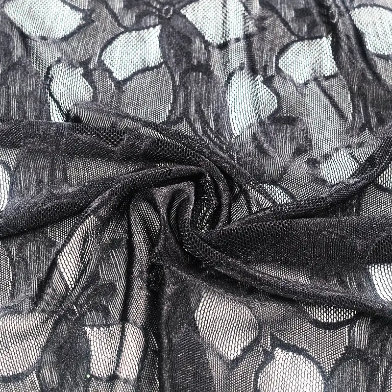 China Fabric for Blouse,Skirt,Shirt Long Sleeve Button ,Dresses (Pullover) ,Skirt  Lace Knit Fabric Nylon Spandex black color buy from China wholesaler bulk order at wholesale price free worldwide shipping Alibaba
