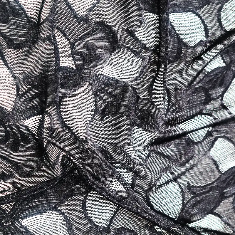 China Fabric for Blouse,Skirt,Shirt Long Sleeve Button ,Dresses (Pullover) ,Skirt  Lace Knit Fabric Nylon Spandex black color buy from China wholesaler bulk order at wholesale price free worldwide shipping Alibaba