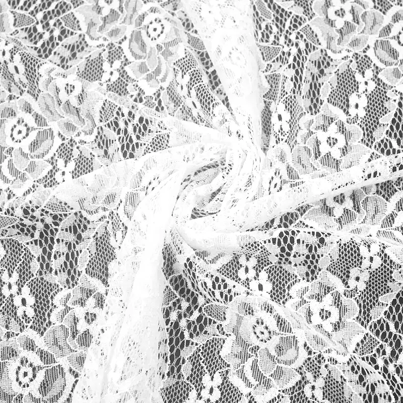 China Fabric for Blouse,Skirt,Shirt Long Sleeve Button ,Dresses (Cardigan Button)  Lace Knit Fabric Nylon Spandex white color buy from China wholesaler bulk order at wholesale price free worldwide shipping Alibaba