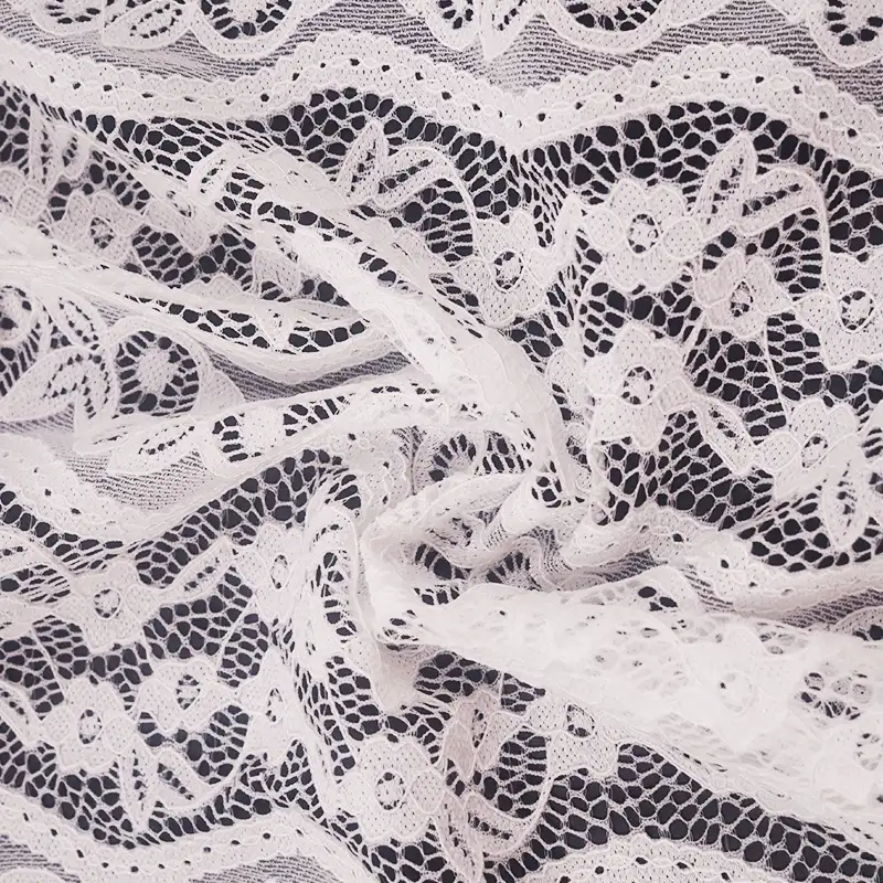 China Fabric for Blouse,Skirt,Shirt Long Sleeve Button ,Dresses (Pullover) ,Skirt  Lace Knit Fabric Nylon Spandex white color buy from China wholesaler bulk order at wholesale price free worldwide shipping Alibaba