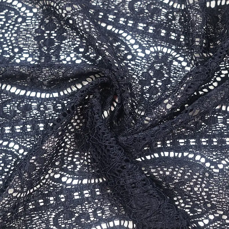 China Fabric for Blouse,Shirt Long Sleeve Button ,Skirt  Lace Knit Fabric Nylon Spandex black color buy from China wholesaler bulk order at wholesale price free worldwide shipping Alibaba