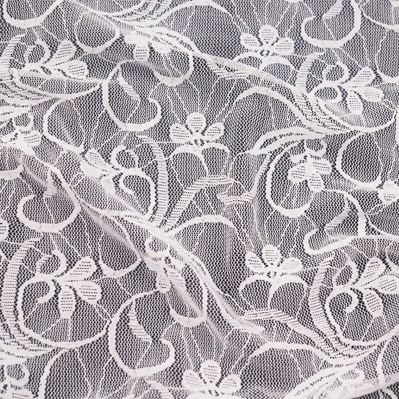 China Fabric for Blouse,Skirt,Shirt Long Sleeve Button  Lace Knit Fabric Nylon Spandex white color buy from China wholesaler bulk order at wholesale price free worldwide shipping Alibaba