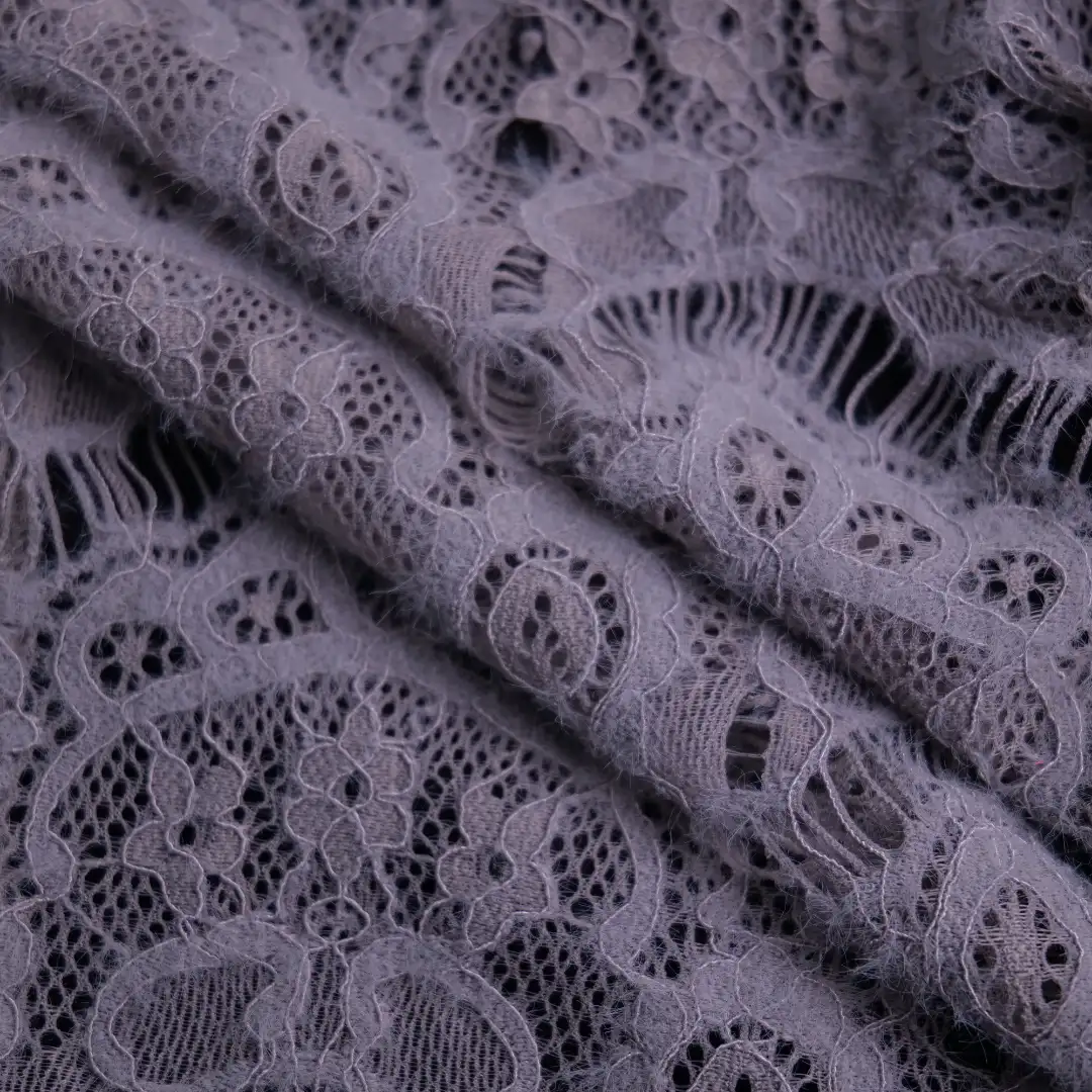 China Fabric for Blouse,Skirt,Shirt Long Sleeve Button ,Skirt  Lace Knit Fabric Nylon Spandex purple color buy from China wholesaler bulk order at wholesale price free worldwide shipping Alibaba