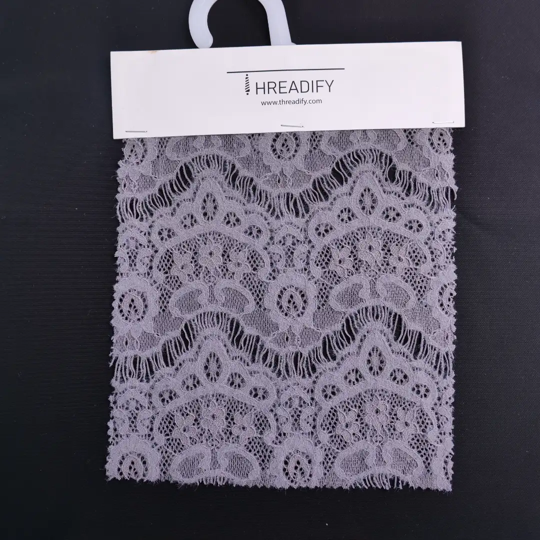 China Fabric for Blouse,Skirt,Shirt Long Sleeve Button ,Skirt  Lace Knit Fabric Nylon Spandex purple color buy from China wholesaler bulk order at wholesale price free worldwide shipping Alibaba